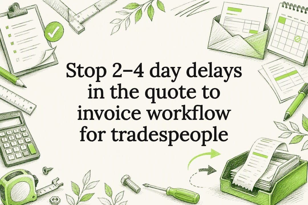 Stop 2–4 day delays in the quote to invoice workflow for tradespeople
