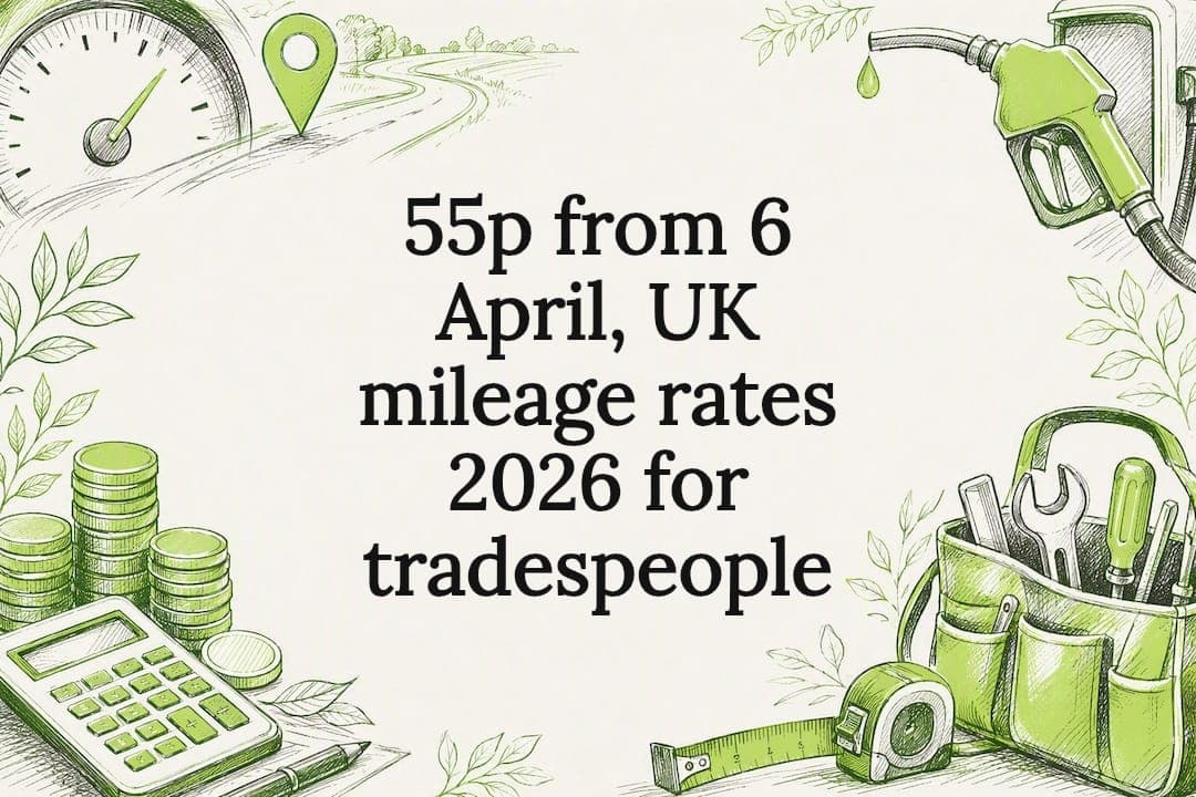 55p from 6 April, UK mileage rates 2026 for tradespeople