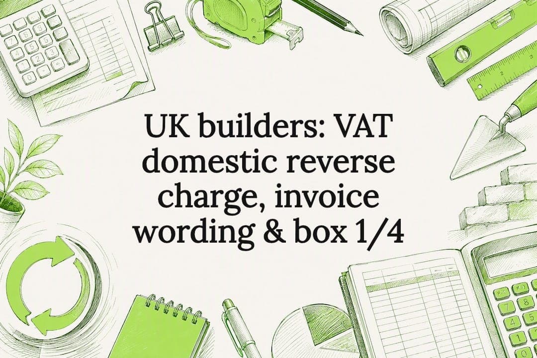 UK builders: VAT domestic reverse charge, invoice wording & box 1/4