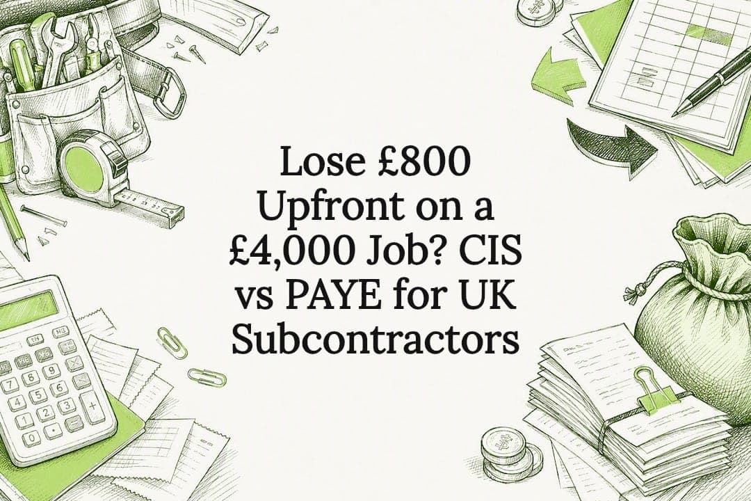 Lose £800 Upfront on a £4,000 Job? CIS vs PAYE for UK Subcontractors