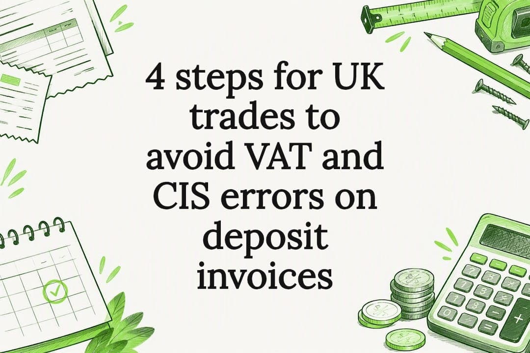 4 steps for UK trades to avoid VAT and CIS errors on deposit invoices
