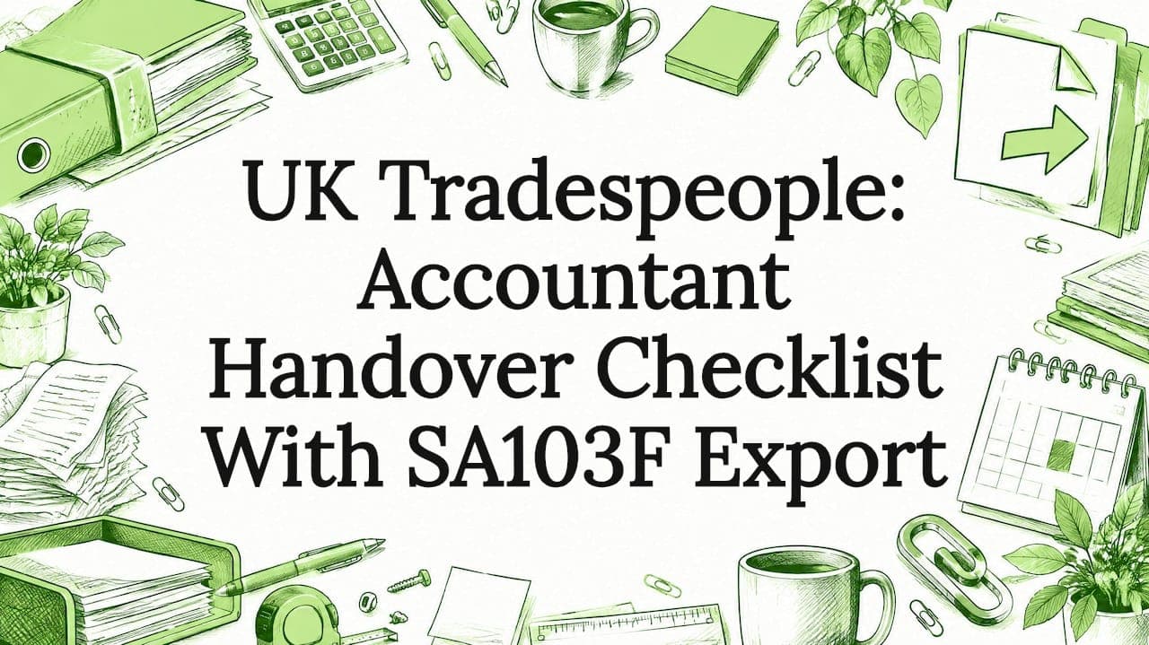 UK Tradespeople: Accountant Handover Checklist With SA103F Export