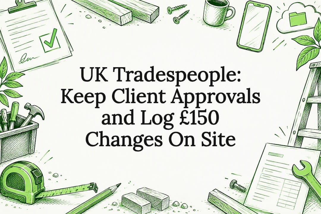 UK Tradespeople: Keep Client Approvals and Log £150 Changes On Site