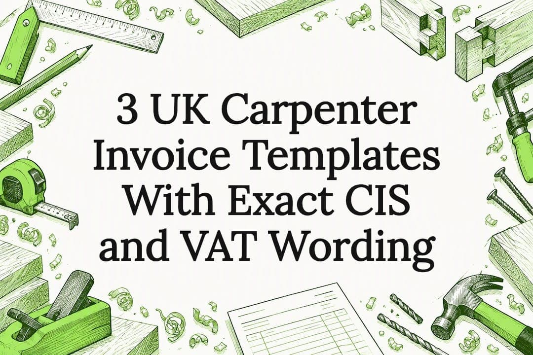 3 UK Carpenter Invoice Templates With Exact CIS and VAT Wording